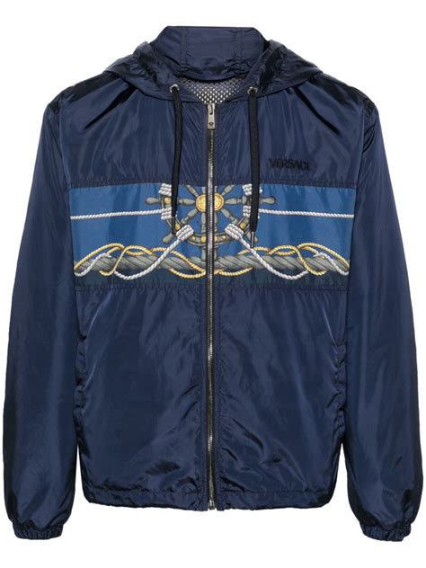 versace print hooded jacket|Versace graphic.